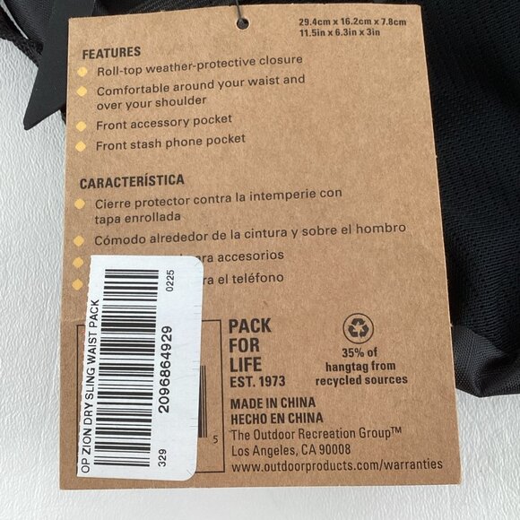 Zion Roll Top Dry Sling Outdoor Products Crossbody Belt Bag Fanny Shoulder Pack - Picture 7 of 7